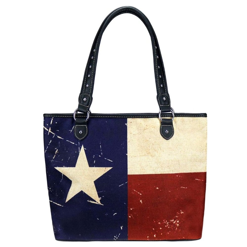 NWT Womans Montana West Star and Stripes Canvas Tote Bag